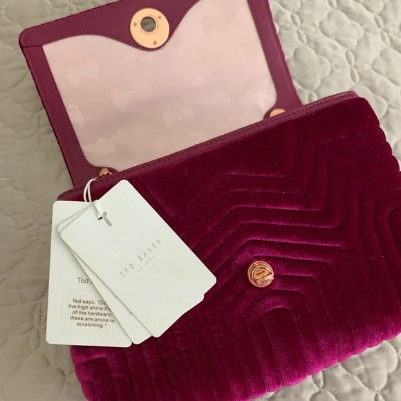 BRAND NEW ❣️Ted Baker Rachila Velvet Quilted Bag - Picture 6 of 11
